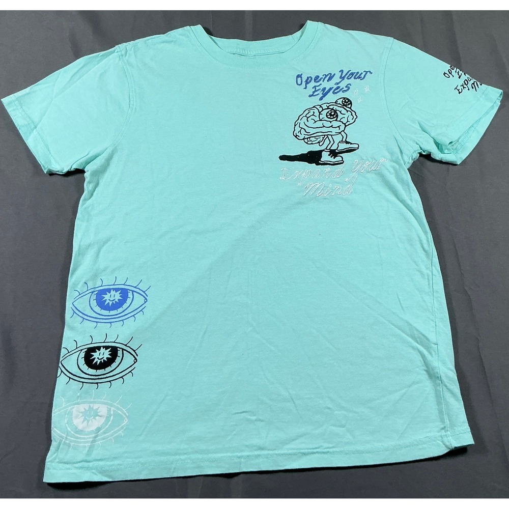 Brooklyn Cloth Open Your Eyes Expand Your Mind Graphic Tee Mint Green Small